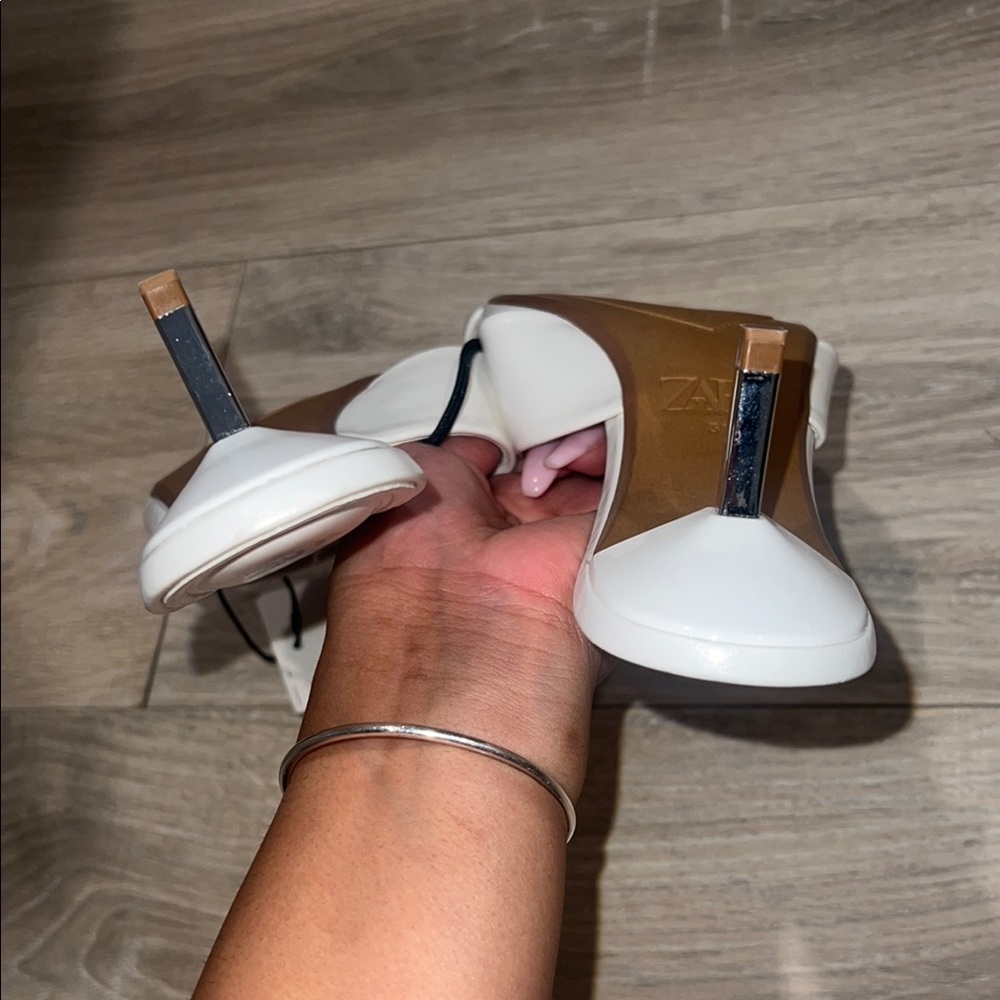 Zara white kitten heels NWT - Picture 5 of 5